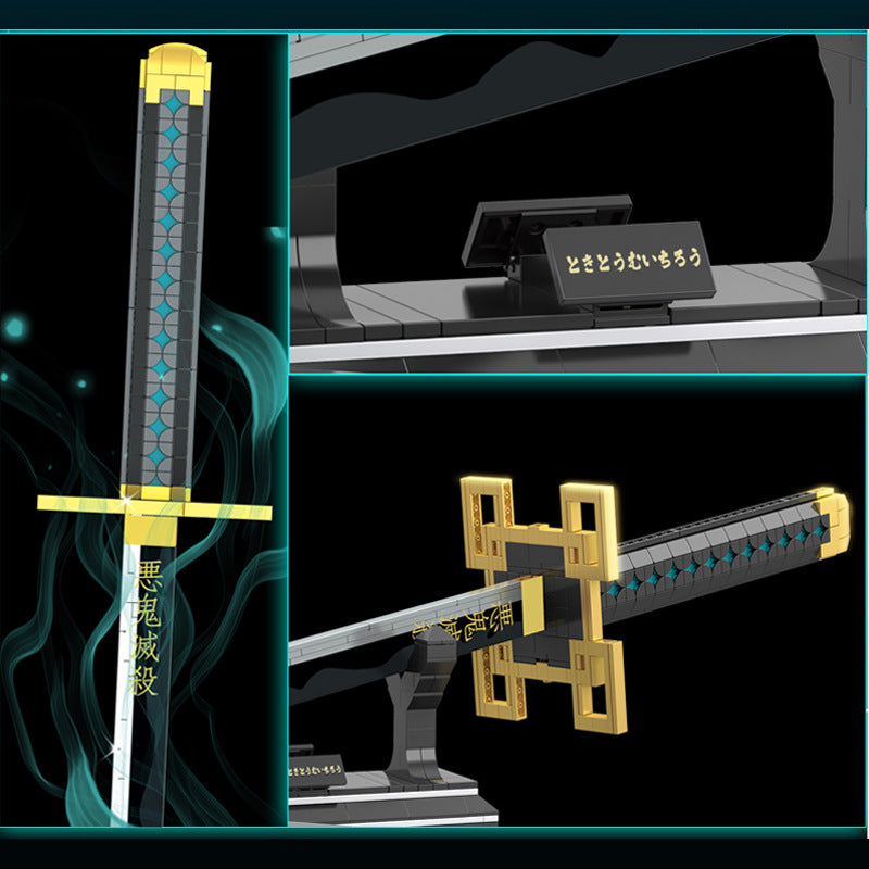 Demon 1515 Slayer Sword Tanjirou Kamado Building Set with Scabbard & Stand Compatible with LEGO for Kids 8+