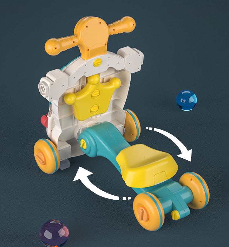4-in-1 Kids Baby Game Table Walker Scooter Stroller Game Toddler Music Panel Activity Early Learning