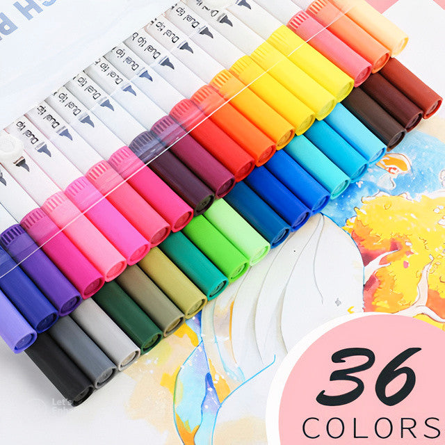 Caliart Alcohol Markers, 50 Colors Dual Tip Brush & Chisel Tip ONE MISSING