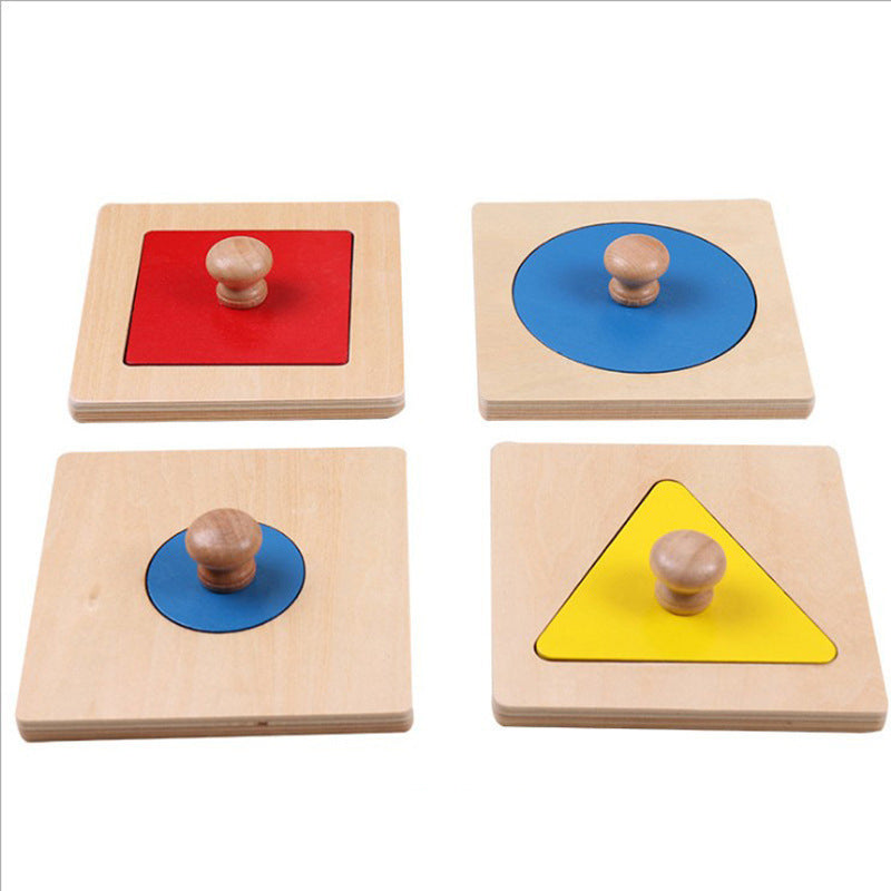 Montessori Shape Matching Board Wooden Puzzle Learning Educational Toy For Kids