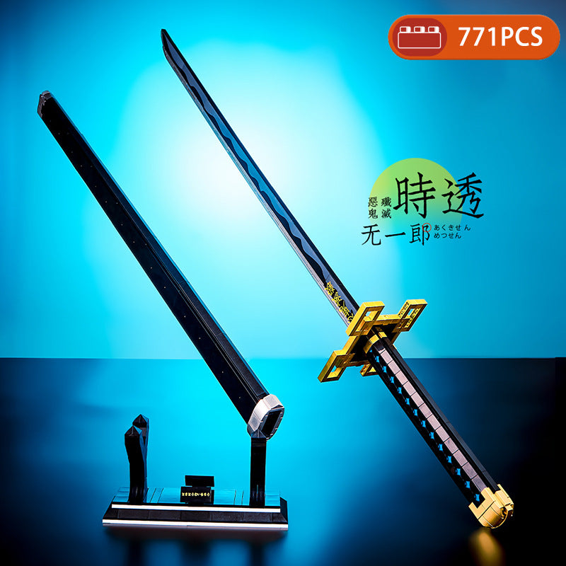 Demon 1515 Slayer Sword Tanjirou Kamado Building Set with Scabbard & Stand Compatible with LEGO for Kids 8+