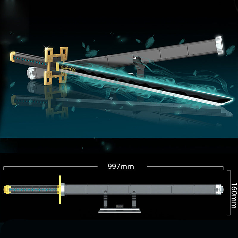 Demon 1515 Slayer Sword Tanjirou Kamado Building Set with Scabbard & Stand Compatible with LEGO for Kids 8+