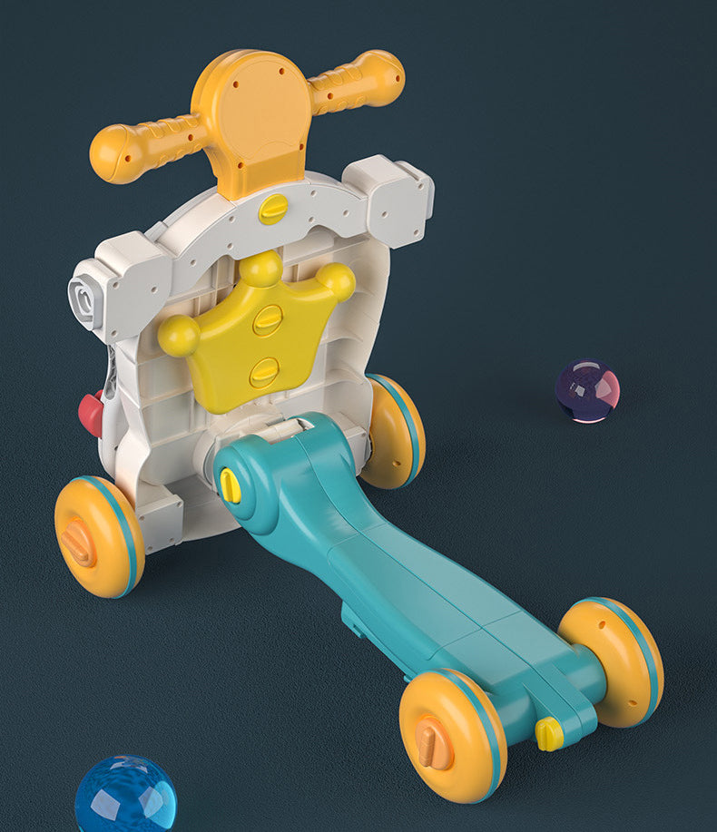 4-in-1 Kids Baby Game Table Walker Scooter Stroller Game Toddler Music Panel Activity Early Learning