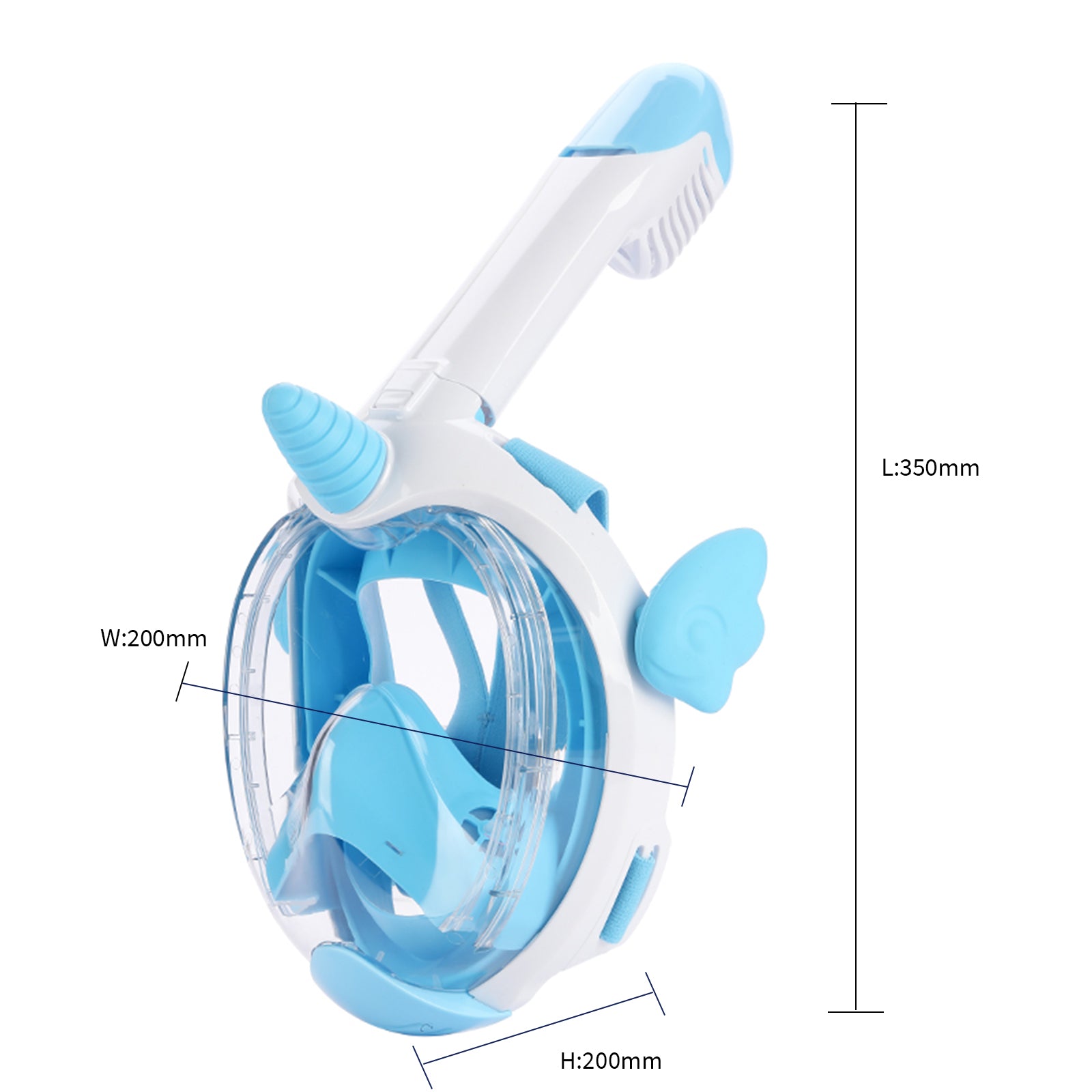 Kids 180 degrees Unicorn Snorkel Mask Anti-Fog and Anti-Leak Diving & Snorkeling Masks light blue