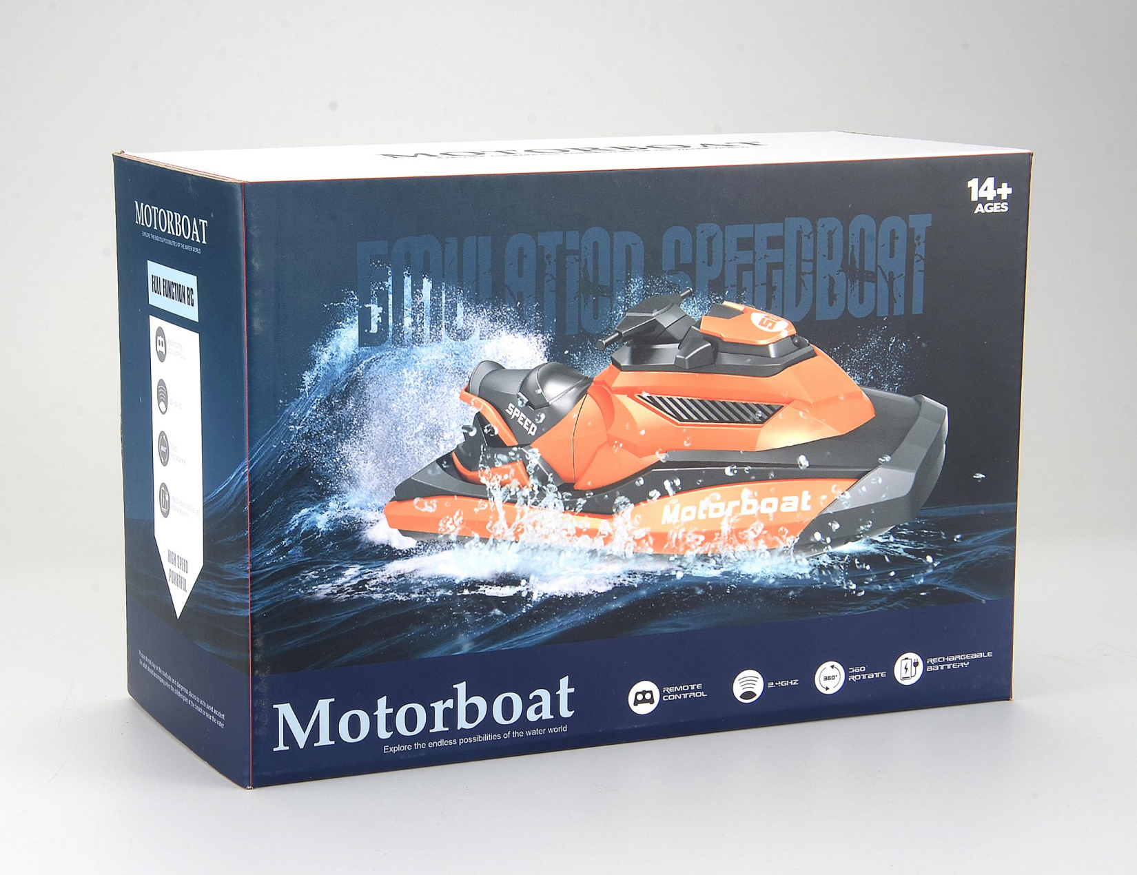 2.4GHz 4CH RC Remote Control Motorboat Racing Boat 1/47 Speedboat Kids Toy