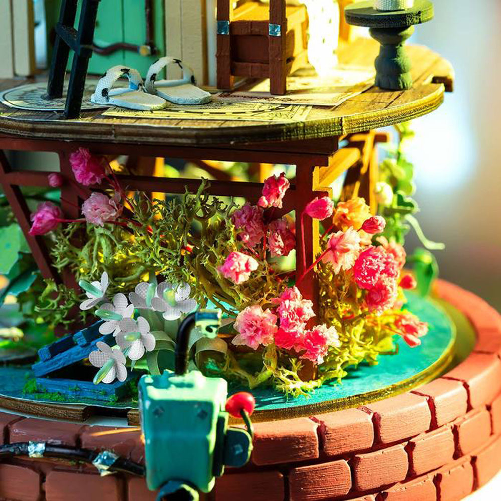 Robotime Rolife Domed Loft DIY Glass Miniature Dollhouse 3D House Model Kit Toy DS001