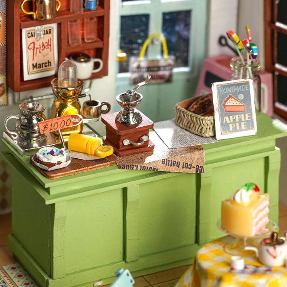 Robotime FLOWERY SWEETS & TEAS 3D DIY Miniature Dollhouse House Model Kit DG146