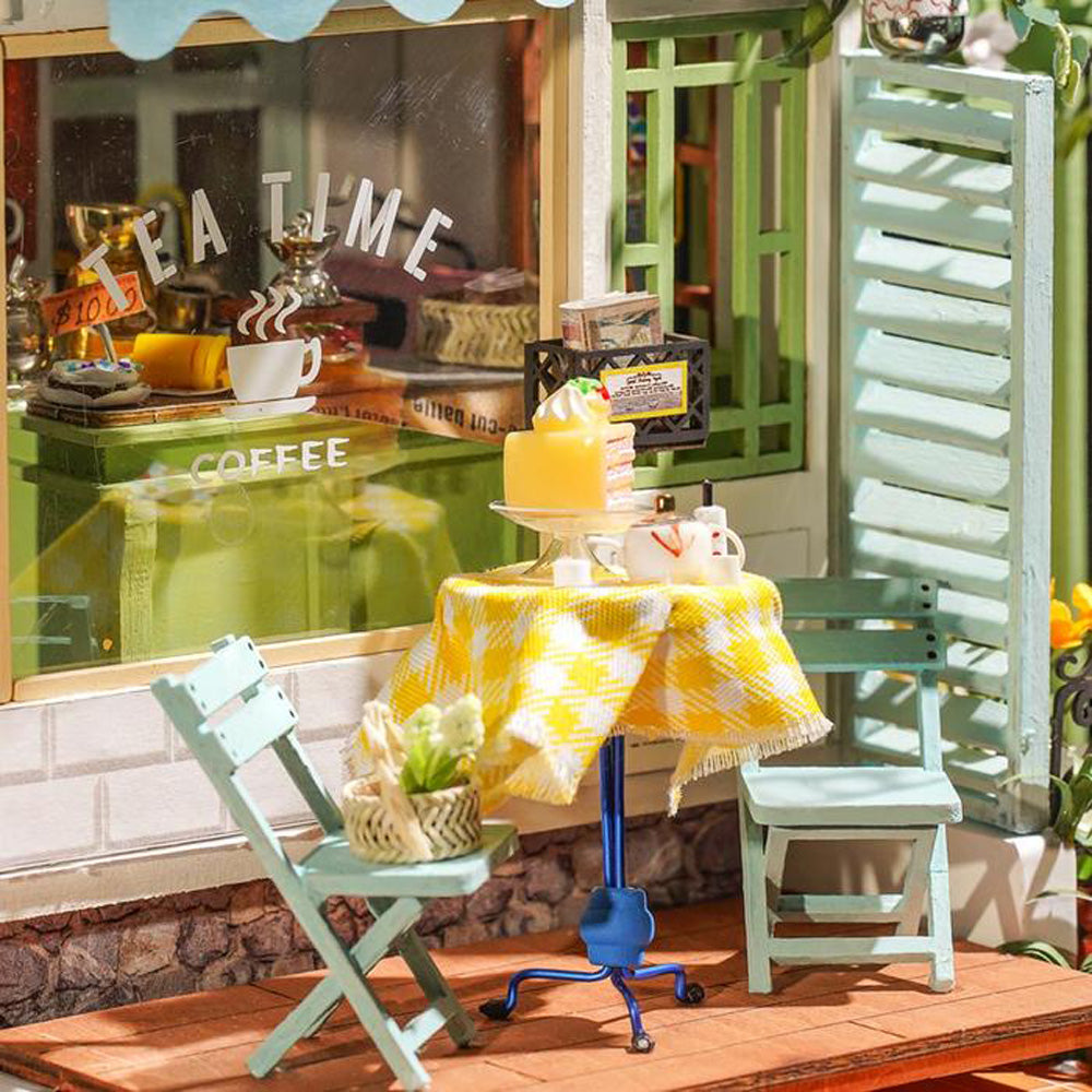 Robotime FLOWERY SWEETS & TEAS 3D DIY Miniature Dollhouse House Model Kit DG146