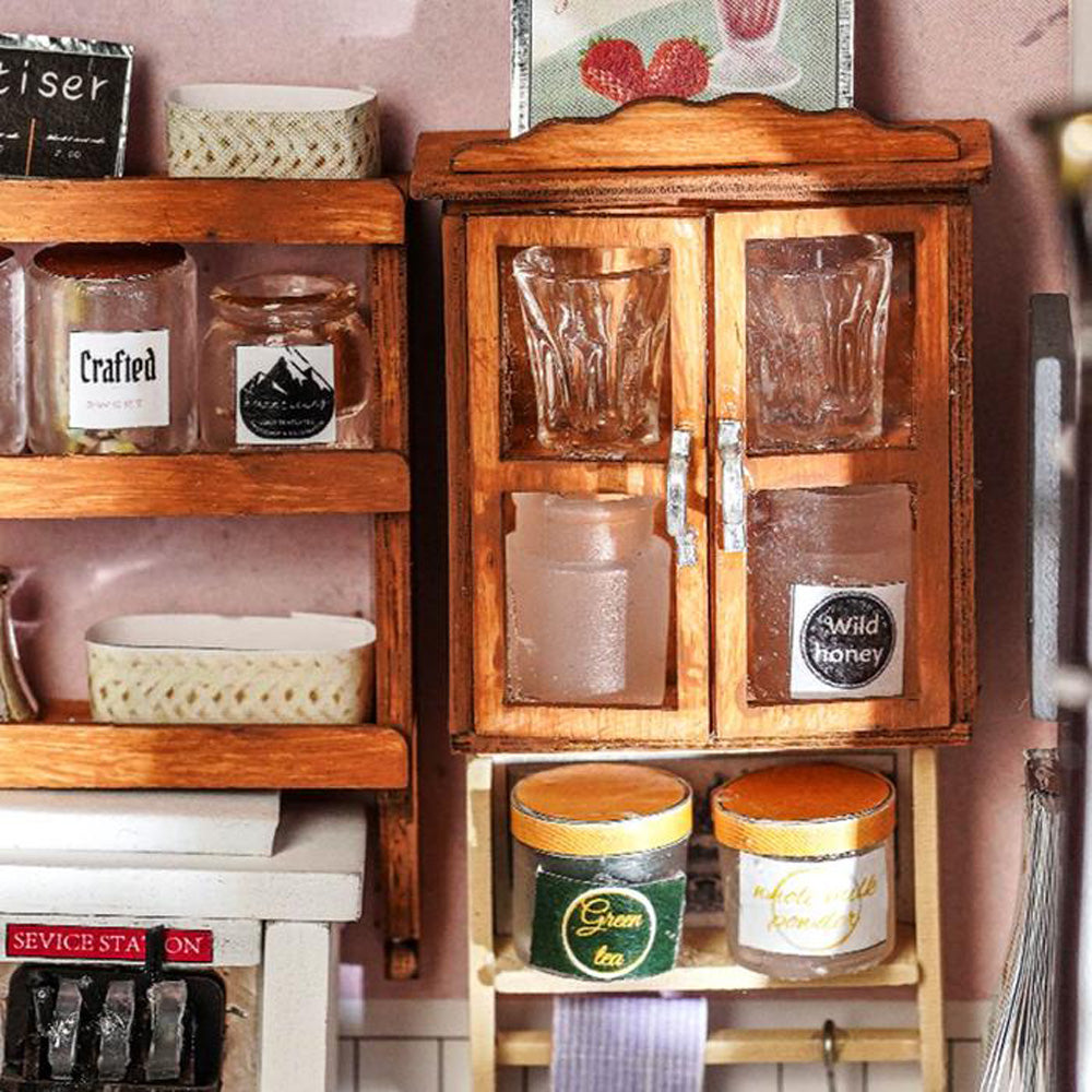 Robotime Rolife Light Music Bar DIY Miniature Dollhouse 3D House Model Kit DG147