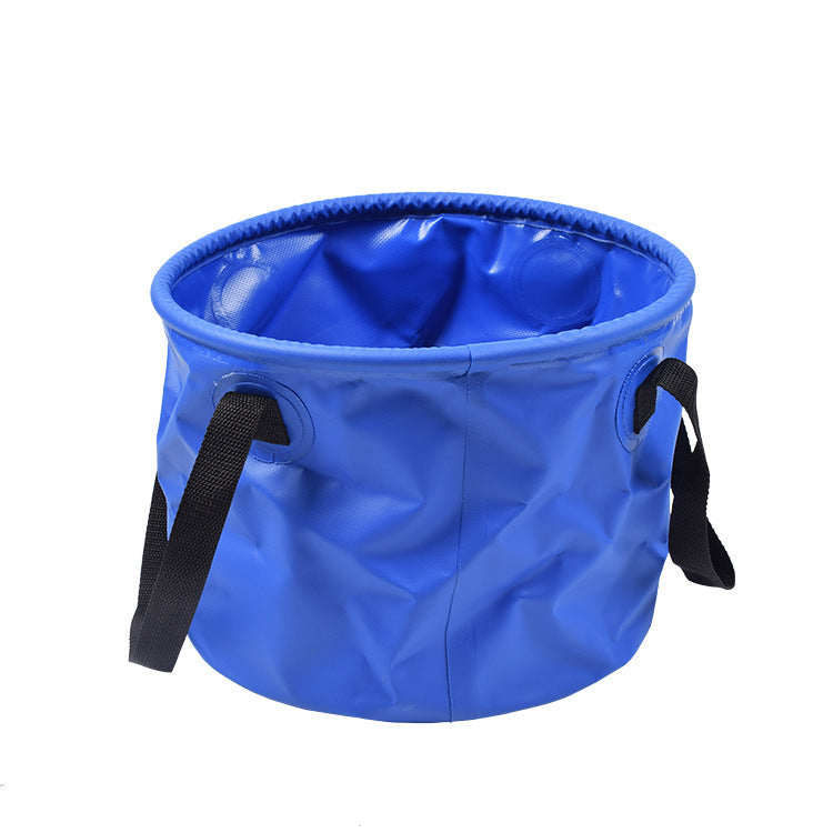 10L Blue Heavy-Duty Foldable Bucket - Waterproof, Durable & Portable for Camping, Fishing & Beach