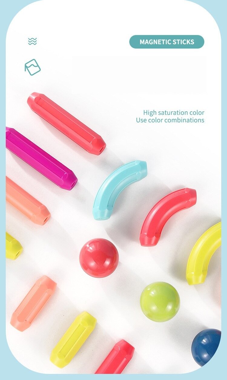 84pcs Magnet Building Construction Stick Bar Learning Magnetic Toy for Kids