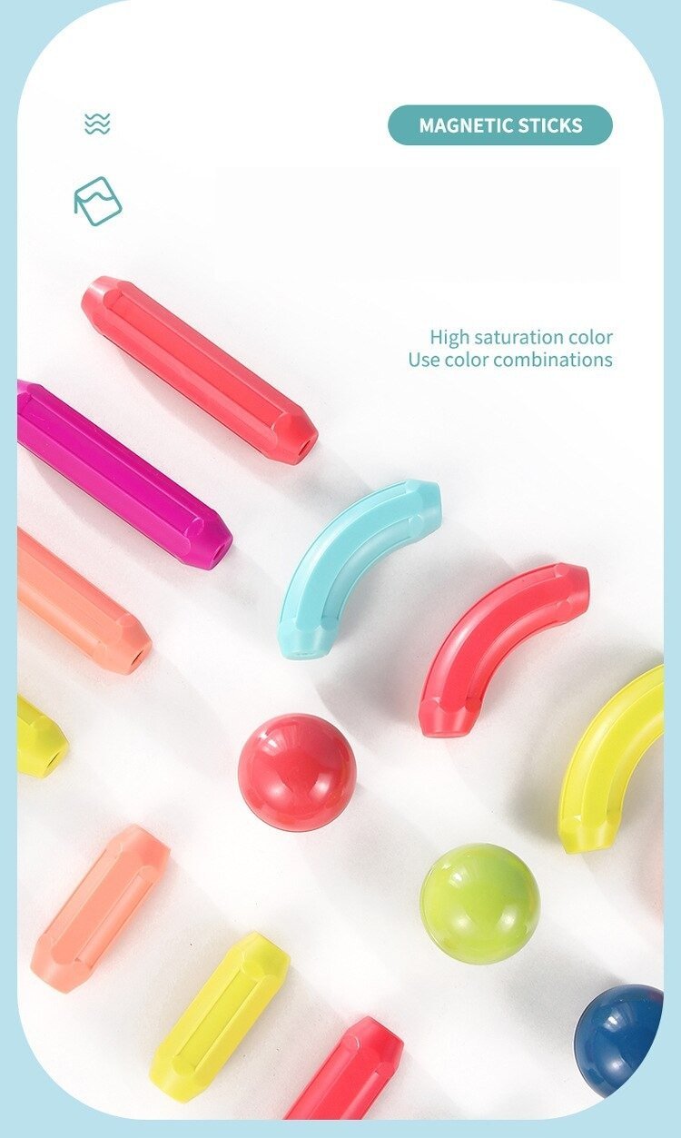 128pcs Magnet Building Construction Stick Bar Learning Magnetic Toy for Kids