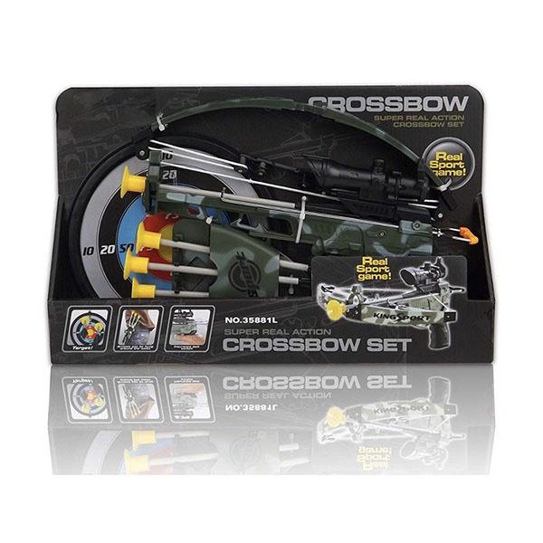 Kids Real Shooting Toy Camouflage Crossbow Archery Set Suction Arrows & Target