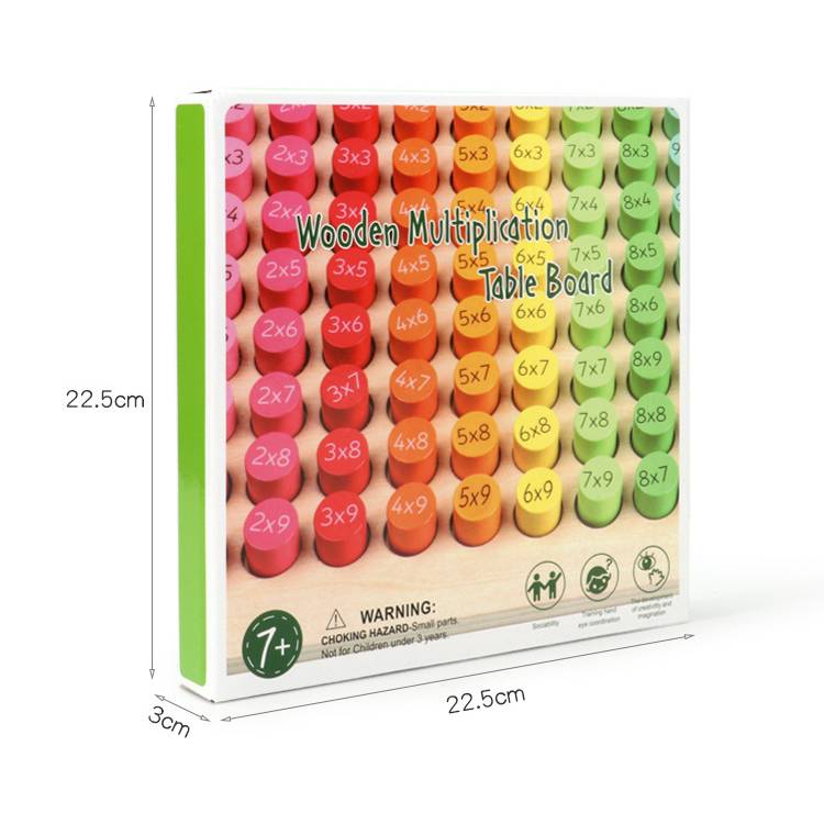 Rainbow Wooden Multiplication Board – 81-Peg Times Table Learning Aid for Kids (Ages 7+)