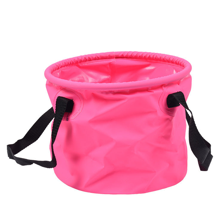 10L Pink Heavy-Duty Foldable Bucket - Waterproof, Durable & Portable for Camping, Fishing & Beach
