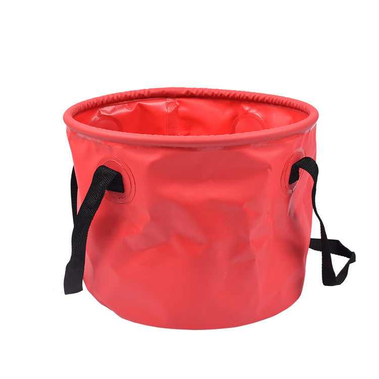 20L Red Heavy-Duty Foldable Bucket - Waterproof, Durable & Portable for Camping, Fishing & Beach