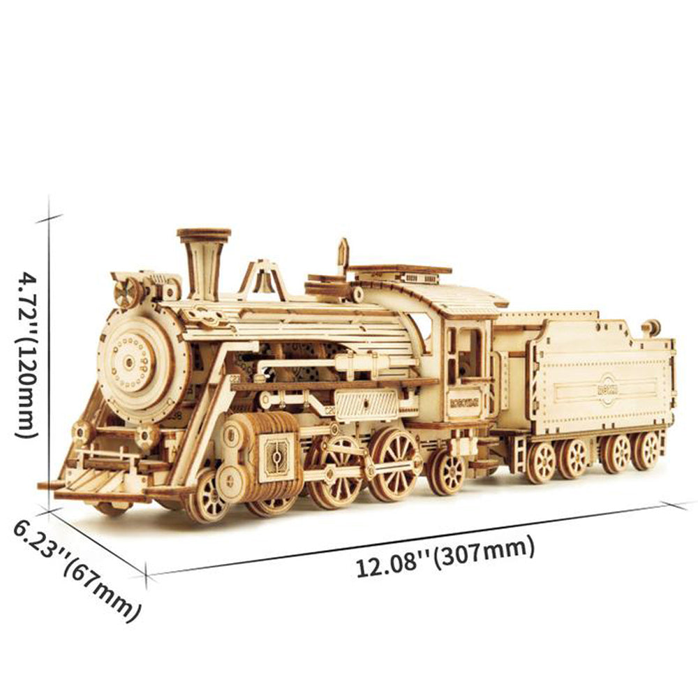 Robotime ROKR Prime Steam Express 3D 1:80 Scale Model Train Wooden Puzzle MC501
