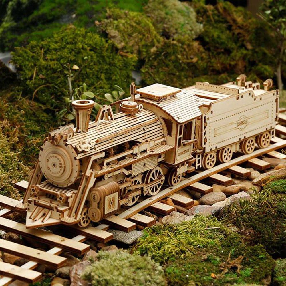 Robotime ROKR Prime Steam Express 3D 1:80 Scale Model Train Wooden Puzzle MC501