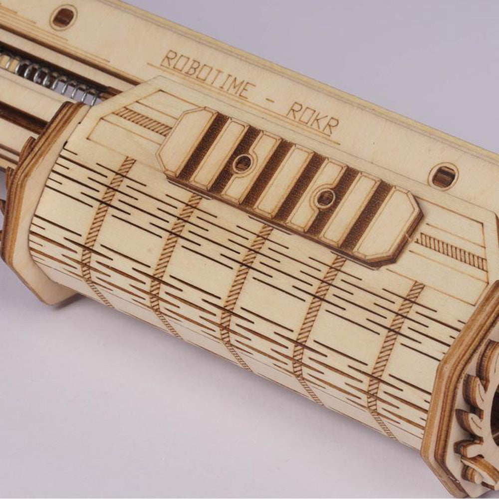 Robotime 3D DIY Wooden Puzzle Terminator M870 Justice Guard Gun Assembly Toy LQ501