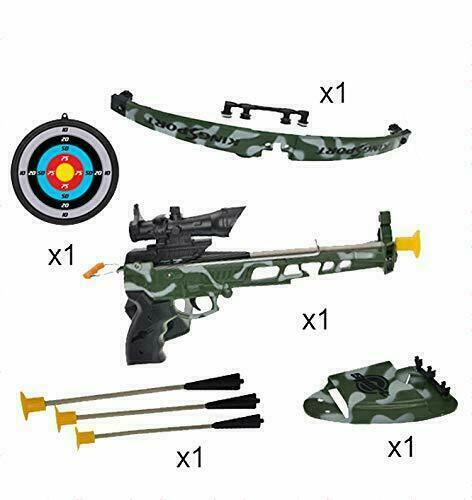 Kids Real Shooting Toy Camouflage Crossbow Archery Set Suction Arrows & Target