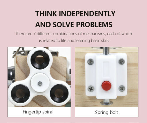 Wooden Busy Board Activity Cube Fidget Training Lock Montessori Educational Toy